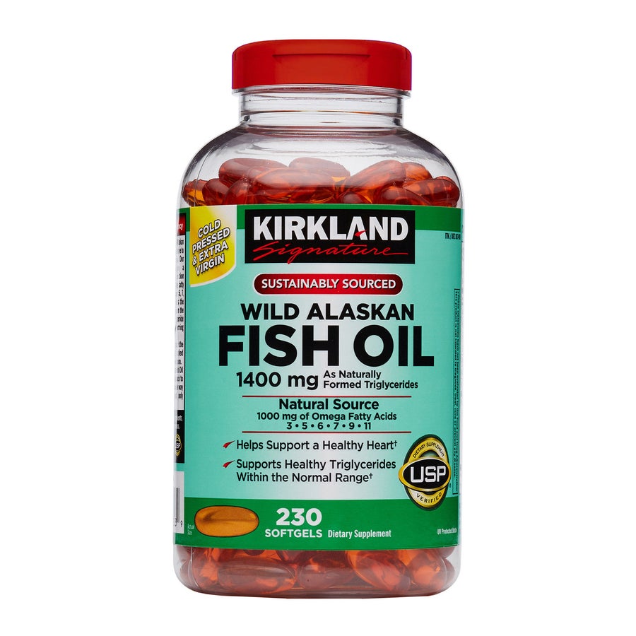 Combo 2 hộp dầu cá Alaska 1400mg hỗ trợ tim mạch Kirkland – 2 × 230 viên – ảnh 2