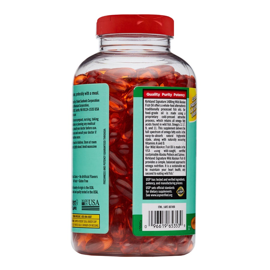 Combo 2 hộp dầu cá Alaska 1400mg hỗ trợ tim mạch Kirkland – 2 × 230 viên – ảnh 4