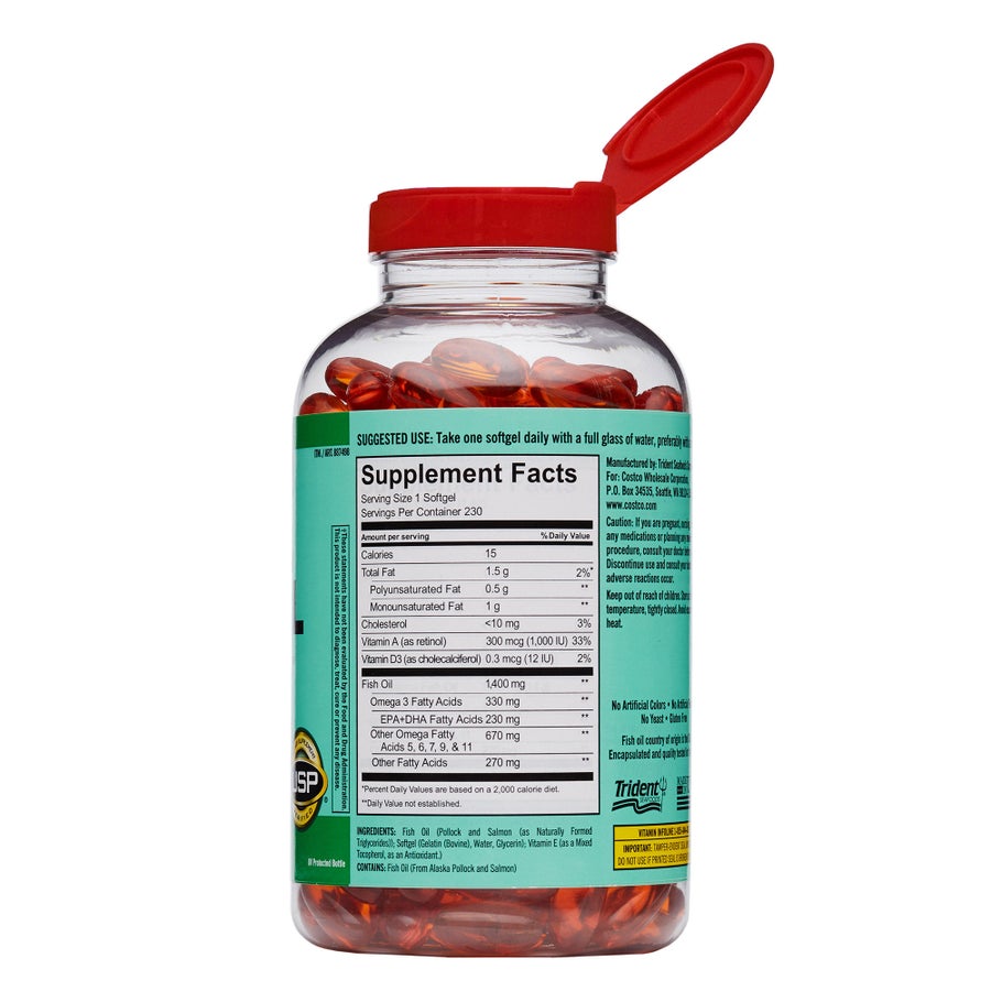 Combo 2 hộp dầu cá Alaska 1400mg hỗ trợ tim mạch Kirkland – 2 × 230 viên – ảnh 5