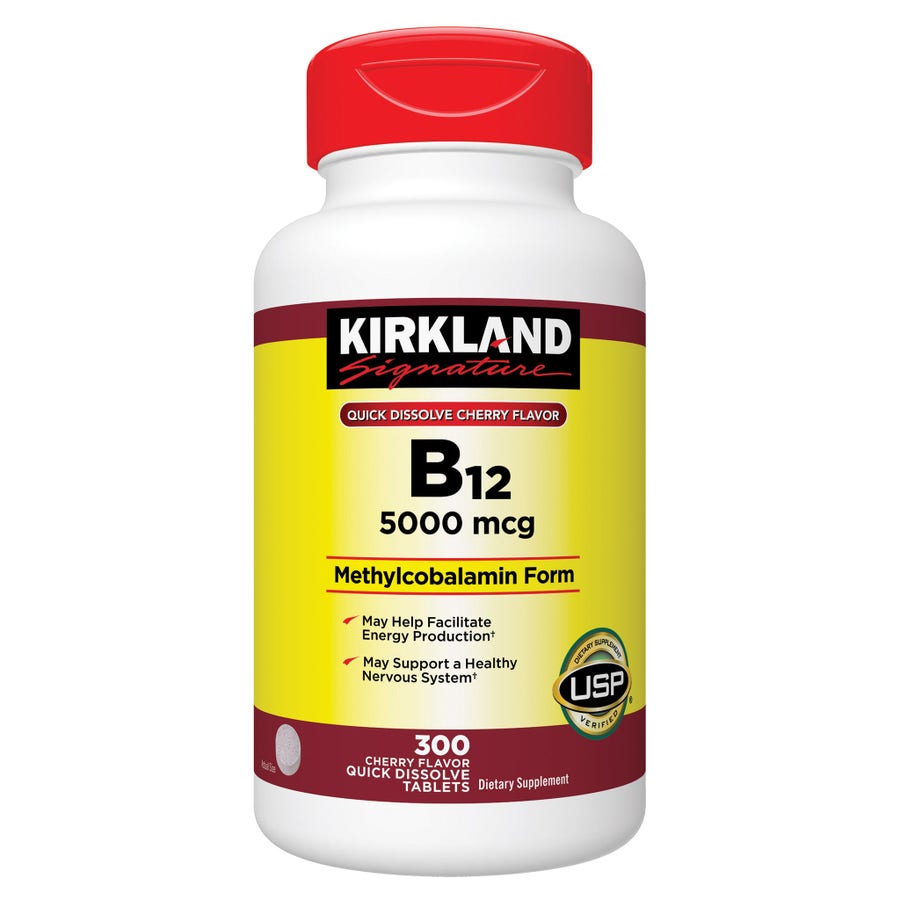 Viên ngậm Vitamin B12 Kirkland 5000mcg vị cherry – 300 viên