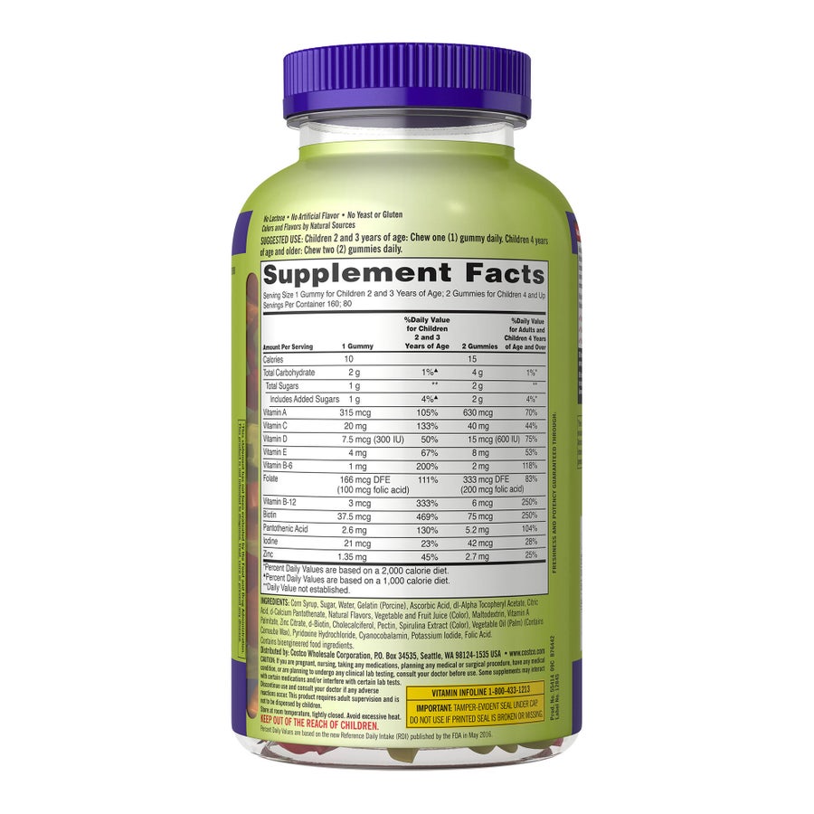 Combo 2 hộp kẹo dẻo vitamin cho bé Kirkland – 2 × 160 viên – ảnh 3