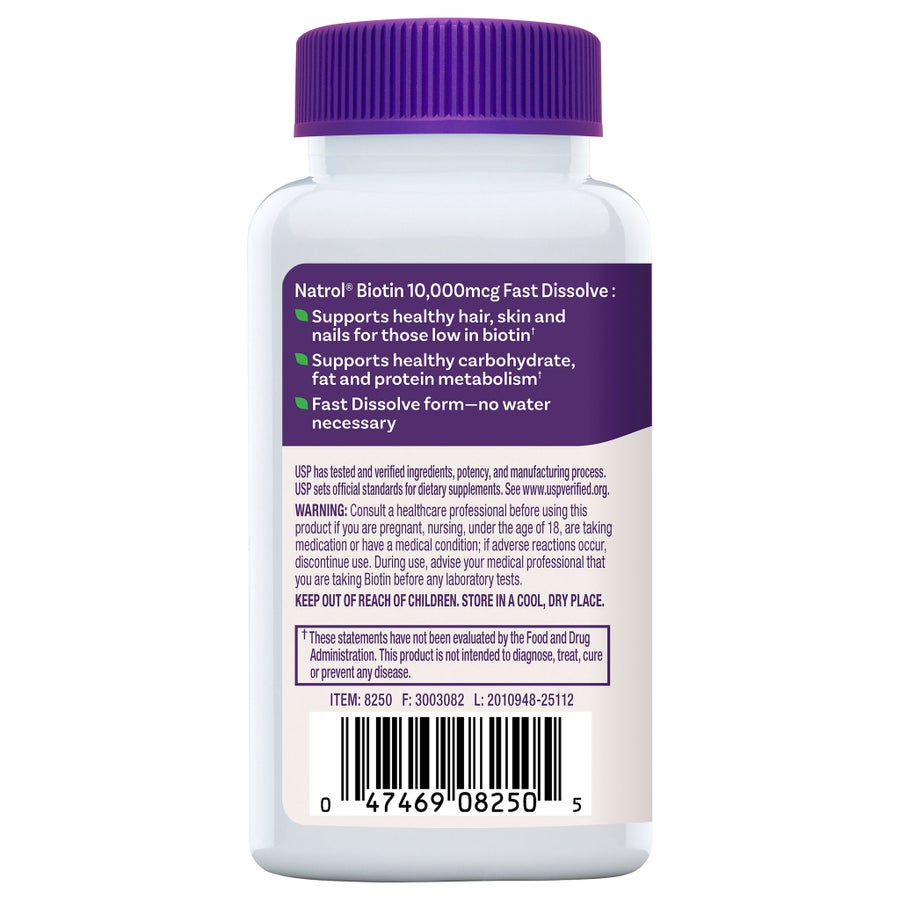 Biotin hỗ trợ tóc da móng Natrol 10000mcg – 250 viên – ảnh 2