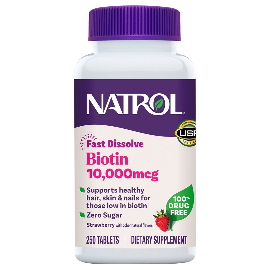 Biotin hỗ trợ tóc da móng Natrol 10000mcg – 250 viên