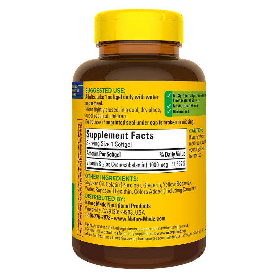Combo 2 hộp vitamin B12 1000mcg Nature Made – 2 × 400 viên – ảnh 3