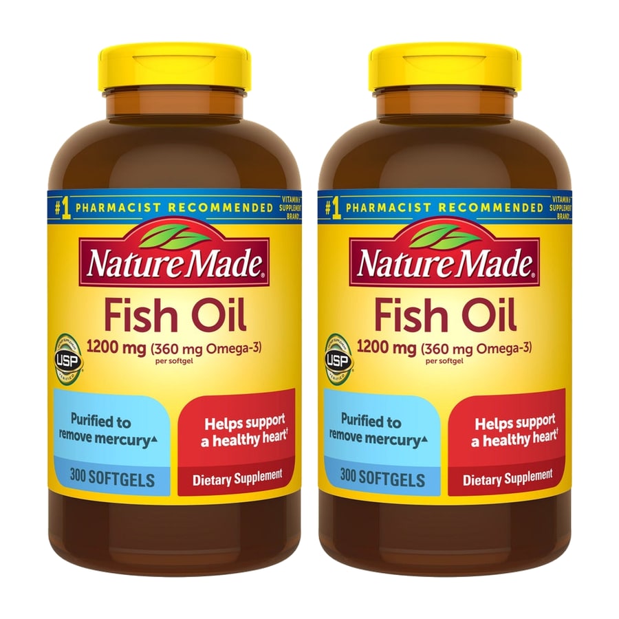 Combo 2 hộp dầu cá 2400mg hỗ trợ tim mạch Nature Made – 2 × 300 viên