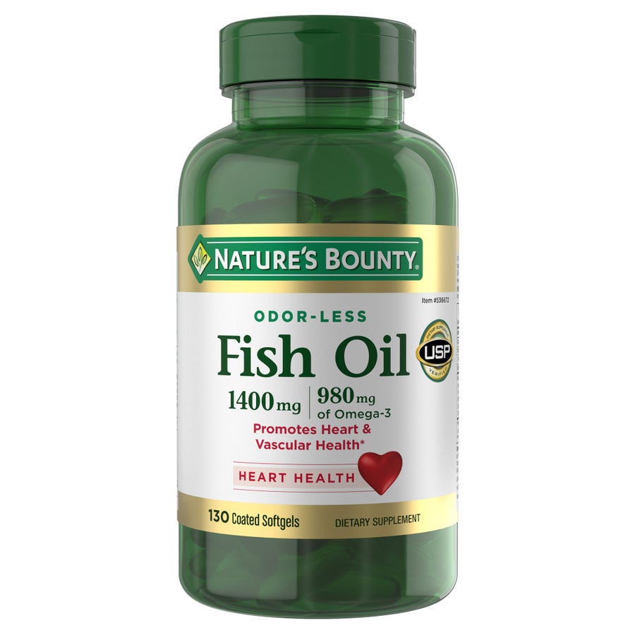 Viên dầu cá Nature's Bounty Fish Oil 1400mg không mùi – 130 viên