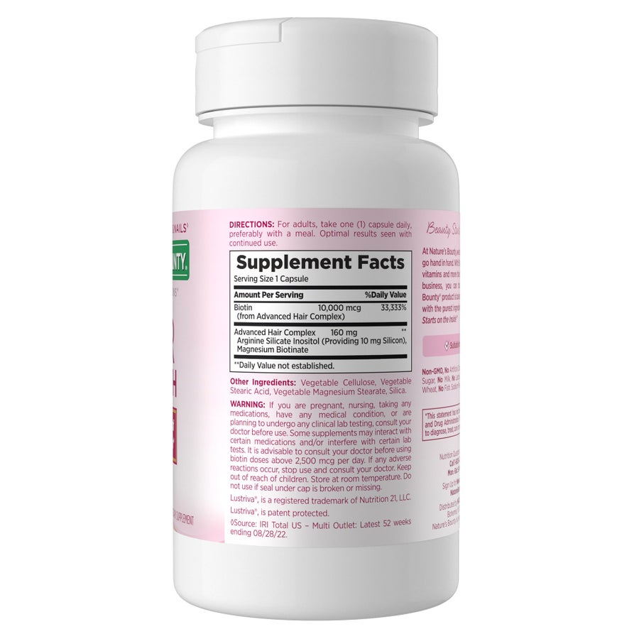 Biotin hỗ trợ tóc chắc khoẻ Nature's Bounty – 90 viên – ảnh 4