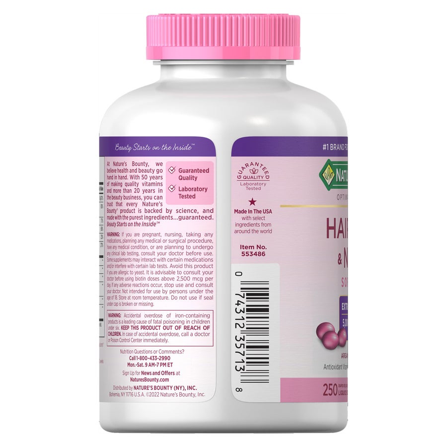 Combo 2 hộp viên hỗ trợ tóc da móng Nature's Bounty – 2 × 250 viên – ảnh 3