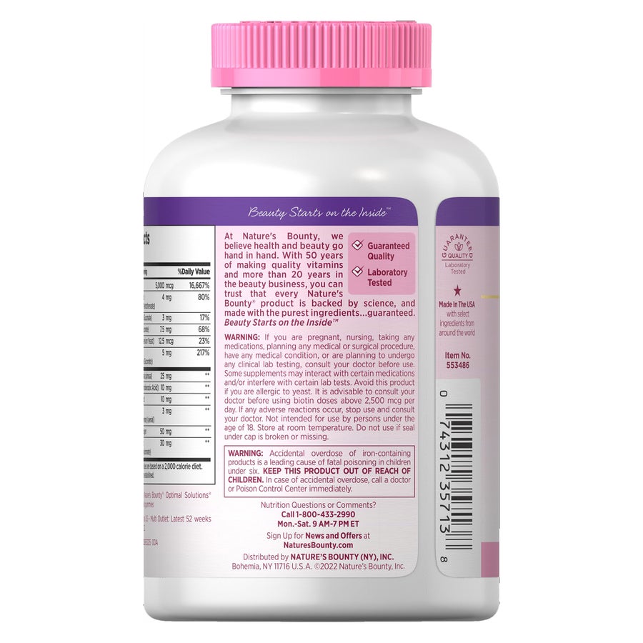 Combo 2 hộp viên hỗ trợ tóc da móng Nature's Bounty – 2 × 250 viên – ảnh 4