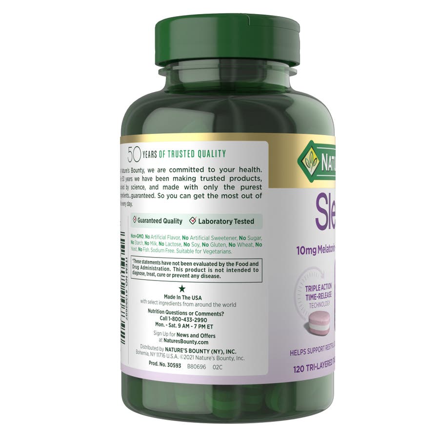 Viên hỗ trợ dễ ngủ Nature's Bounty 10mg – 120 viên – ảnh 2