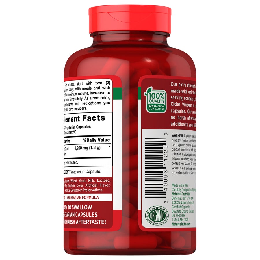 Combo 2 hộp giấm táo hữu cơ dạng viên Nature's Truth – 2 × 180 viên – ảnh 3