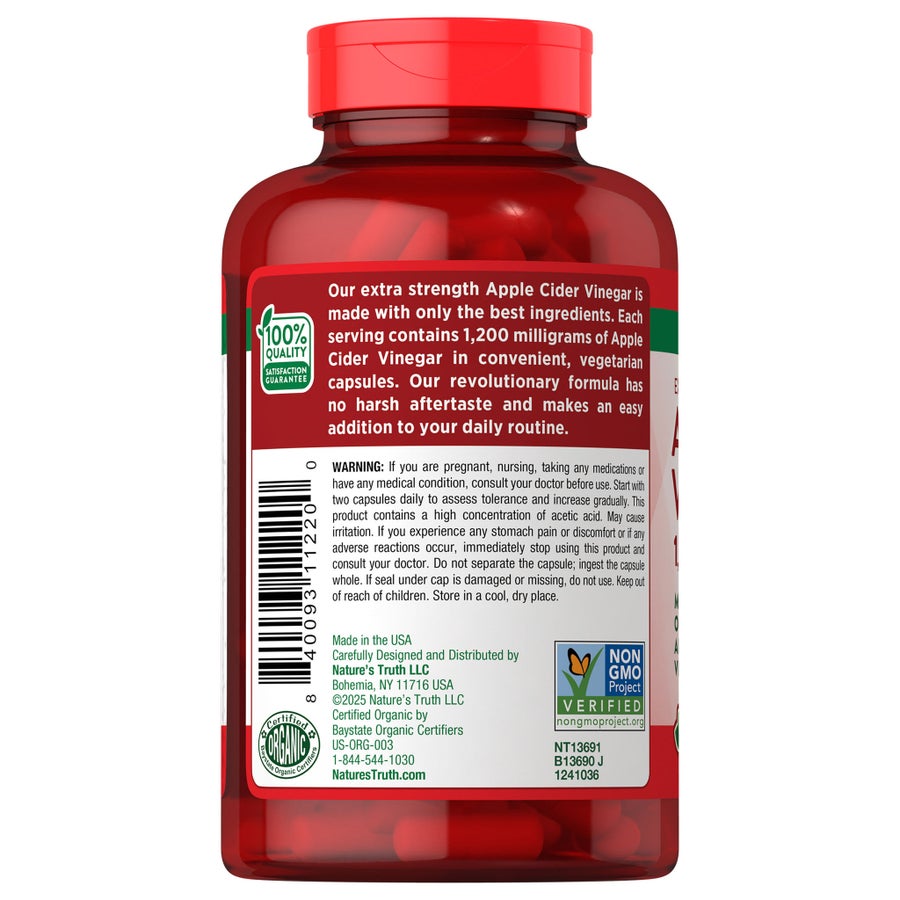Combo 2 hộp giấm táo hữu cơ dạng viên Nature's Truth – 2 × 180 viên – ảnh 4