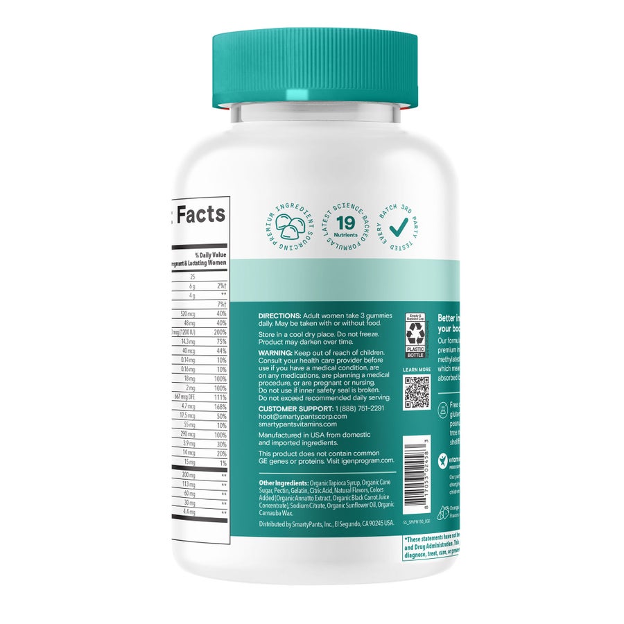 Kẹo dẻo vitamin cho mẹ bầu SmartyPants – 150 viên – ảnh 2