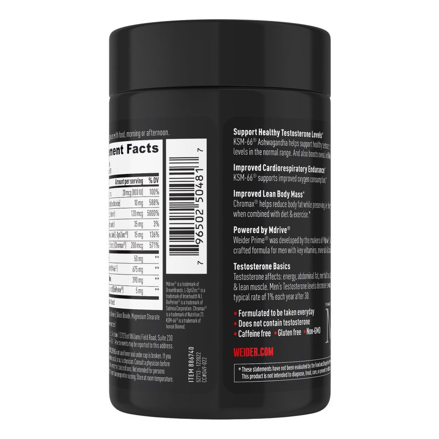 Viên hỗ trợ nội tiết tố nam Weider – 120 viên – ảnh 3
