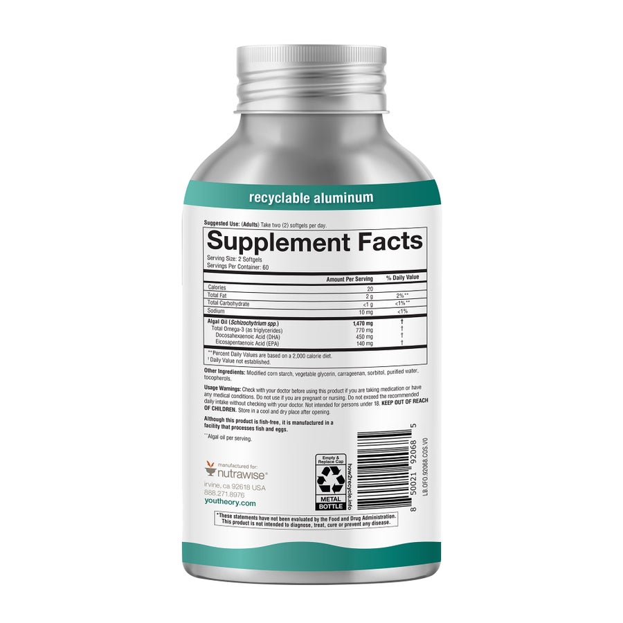 Omega-3 từ tảo hỗ trợ tim mạch youtheory – 120 viên – ảnh 3